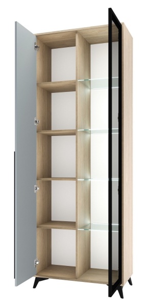 Гостиная Ева (Фасад) Шкаф-витрина 800 1В1С ПАМИР (Фрост)