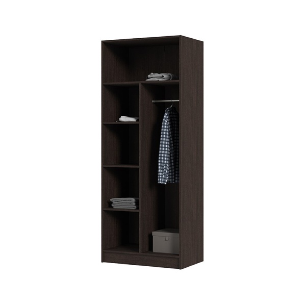 Басса (Бася)/Брио ШК 556 Шкаф перегородка СТЕНД/ТВД (фасад БЕЛФОРТ/корпус ВЕНГЕ (0,8х2,02х0,506))