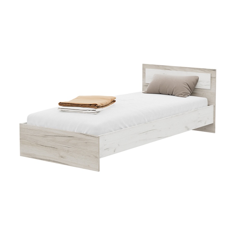 Гармония КР 603 кровать 900 СТЕНД (фасад ДУБ КРАФТ БЕЛЫЙ/корпус ДУБ КРАФТ СЕРЫЙ (0,952х0,7х2,032))