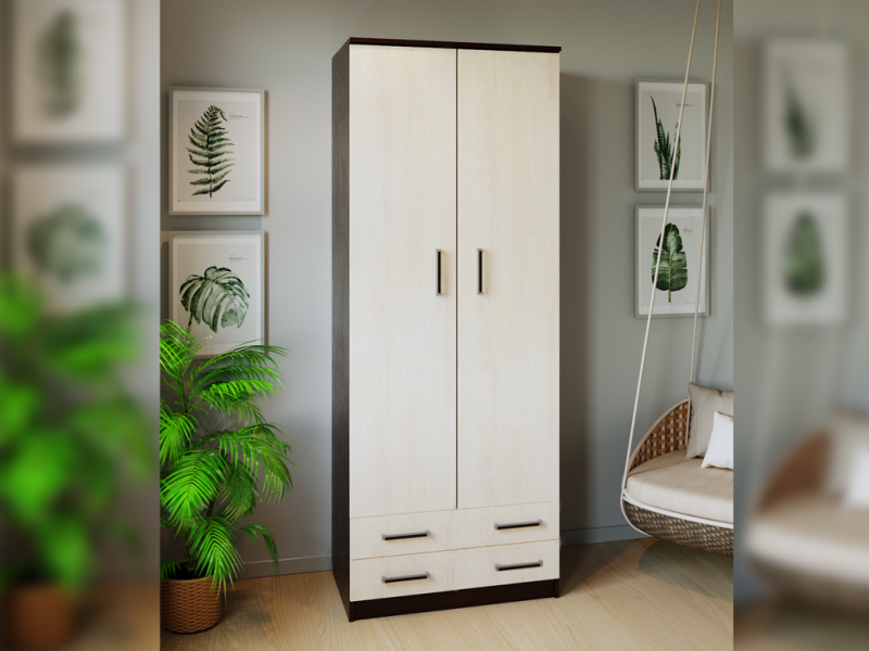 Шкаф ПШ-3.8 2-х ств. РОСТОК (Венге / Дуб молочный)