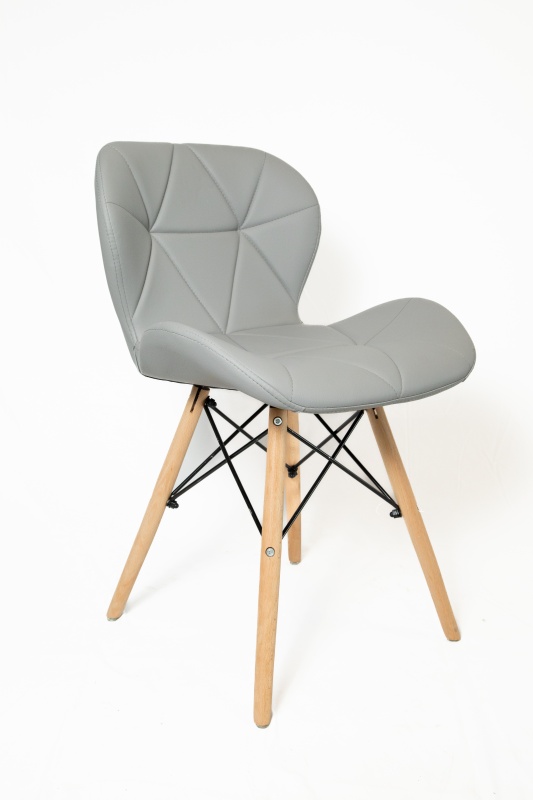 Стул Банберри КНР (Стул из искусственной кожи, деревянные ножки с металлическим каркасом. СВЕТЛО-СЕРЫЙ)