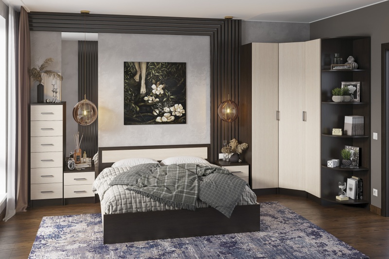 Гармония КМ 602 Комод СТЕНД/ТВД (фасад ДУБ КРАФТ БЕЛЫЙ/корпус ДУБ КРАФТ СЕРЫЙ (0,4х1,34х0,408))