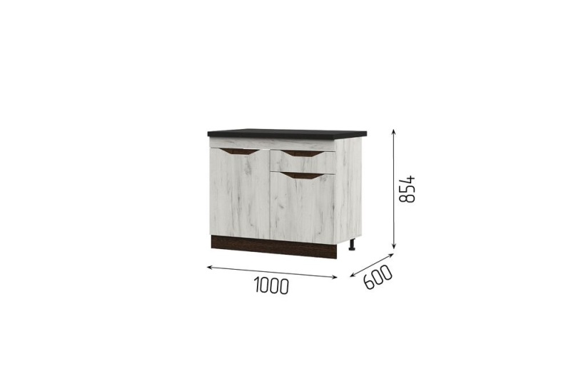 Кухня Паола 2,0 СТЕНД (МДФ ВЕНГЕ(тиковое дерево)/ДУБ КРАФТ БЕЛЫЙ)