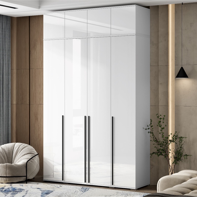 Норд Антресоль к шкафу (1600) МИФ (Белый/Белый Глянец холодный)