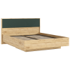 Спальный гарнитур Флэш Кровать парящая 1,6м (ортопед дерево) МИФ (Браш Мени Грин, Дуб Крафт золото)