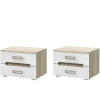 Спальный гарнитур Ким Тумбы прикроватные (в компл. 2шт, цена указана за 1ед.) МИФ (Белый глянец холодный, сонома)