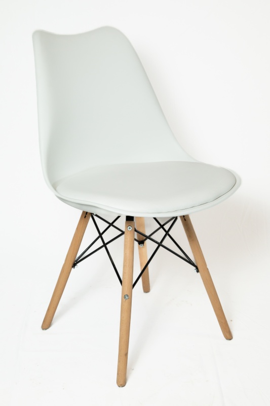 Стул Хобарт КНР (пластиковое сиденье с подушкой из полиуретана, деревянные ножки с металлическим каркасом БЕЛЫЙ)