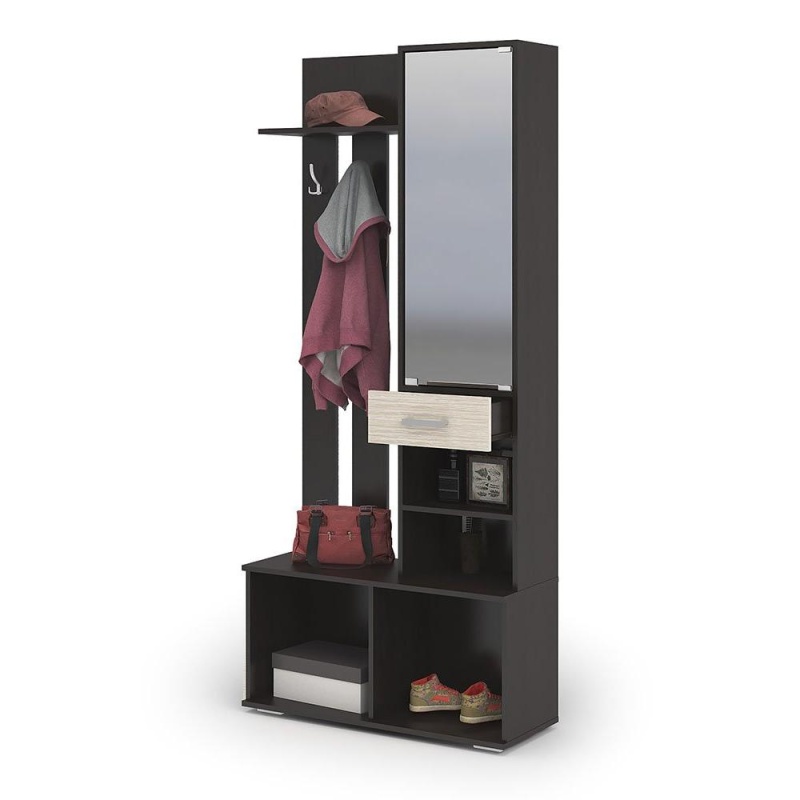 Прихожая Сорренто СТЕНД (БЕЛФОРТ/ВЕНГЕ (0,91х2,02х0,340))