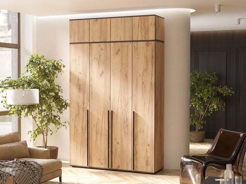 Норд Антресоль к шкафу (1600) МИФ (Дуб крафт (КРОМКА ВЕНГЕ))