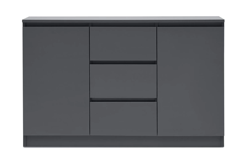 Челси Комод 1200 (2 двери 3 ящика) МИФ (Графит, графит)