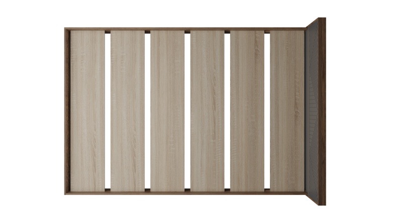 Копенгаген Кровать 1,6 с настилом (12 СТУЛЬЕВ) (Корпус: ЛДСП Дуб Самдал, Фасад: МДФ Серый графит)