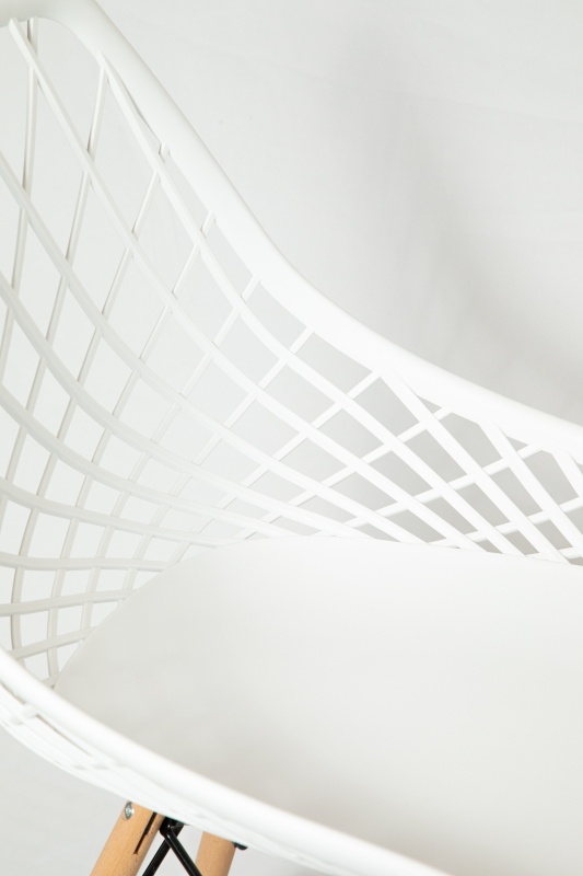 Стул Сидней КНР (Пластиковый стул с деревянными ножками и металлическим каркасом БЕЛЫЙ)