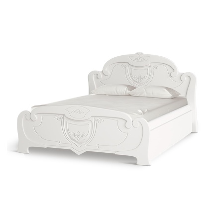Спальный гарнитур Мария Кровать 1,60 МИФ (Белый глянец холодный, белый)