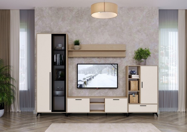 Гостиная Ева Буфет 800 1С1Я Корпус ПАМИР (Дуб Экспресив песочный)