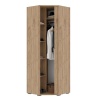 Хелен ШК 04 Шкаф угловой СТЕНД (фасад СЕРЫЙ ГРАФИТ 0162/корпус ДУБ КРАФТ ЗОЛОТО)