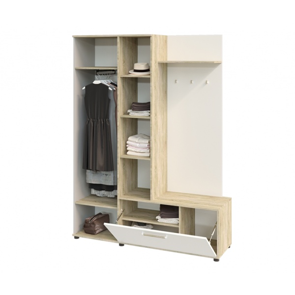 Прихожая Афина-1 РОСТОК (Дуб сонома / Белый жемчуг)