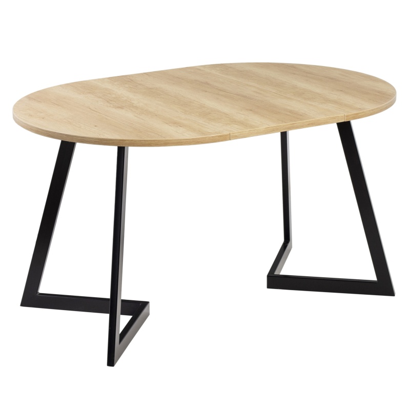 Стол Рим ЛДСП EGGER 1050 СТОЛБУРГ (ЛДСП EGGER Дуб Галифакс Табак, опоры черные матовые (1050(+450)))