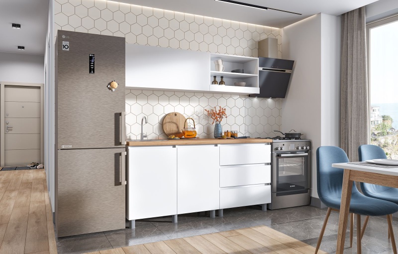 Кухня Хелен 1,7 СТЕНД (фасад БЕЛЫЙ/корпус БЕЛЫЙ)