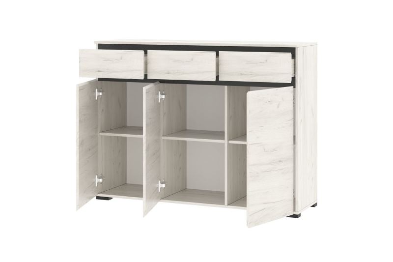 Гостиная Гретта Комод 3С3Я ПАМИР (Крафт белый-Антрацит)