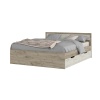 Гармония КР 604 кровать с ящиками 1600 СТЕНД (фасад ДУБ КРАФТ БЕЛЫЙ/корпус ДУБ КРАФТ СЕРЫЙ (1,652х0,78х2,032))