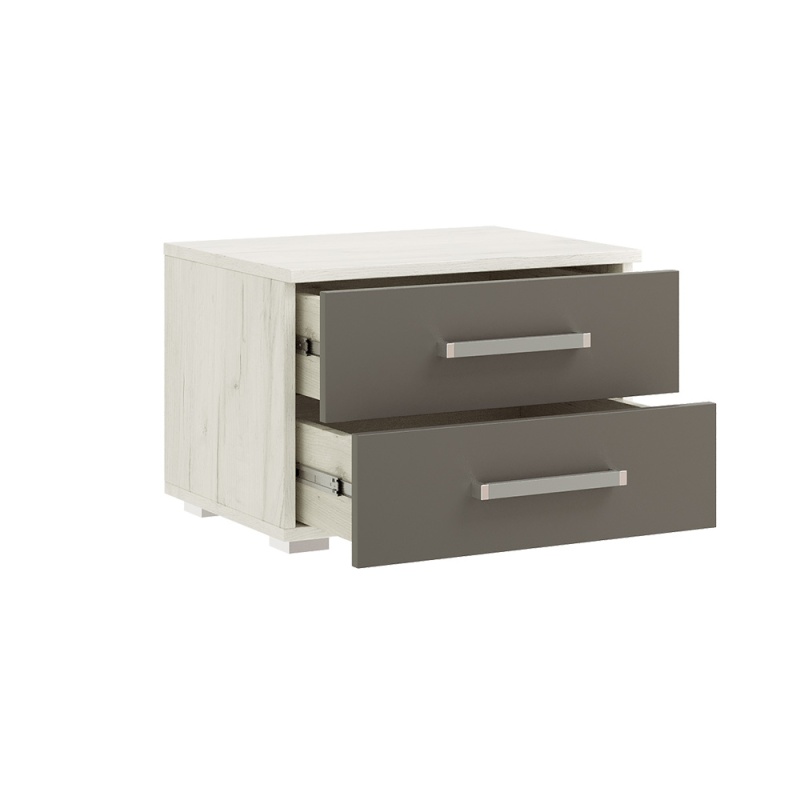 Спальный гарнитур Фиеста NEW Тумбы (в компл. 2шт, цена указана за 1ед.) МИФ (Графит/Дуб Крафт Белый)