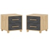 Спальный гарнитур Ирис Тумбы прикроватные (в компл. 2шт, цена указана за 1ед.) МИФ (Браш Графит, Дуб Крафт золото)