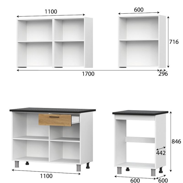 Кухонный гарнитур "Лаванда" (без столешницы) SV-мебель (Дуб Золотой)