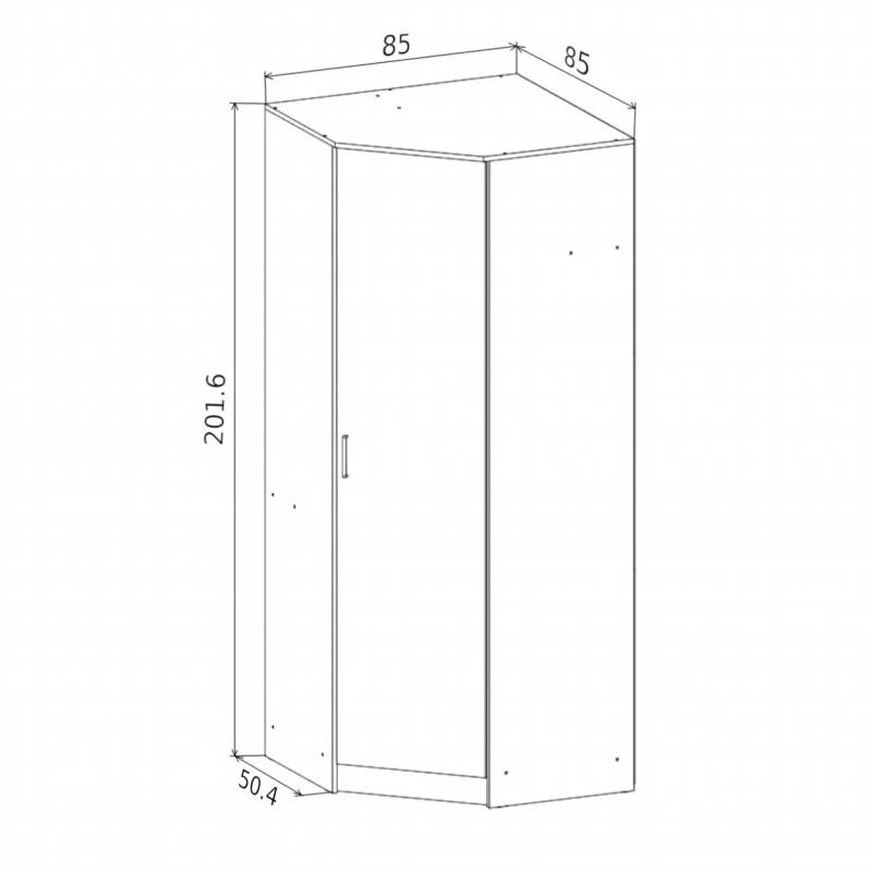 Спальный гарнитур Мартина Шкаф угловой для одежды 850 МИФ (Белый глянец, сонома)