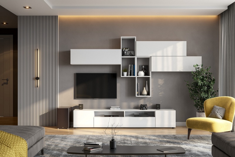 Токио Шкаф навесной SV-мебель (Белый текстурный (1000х300х266))