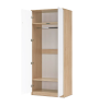 Челси Шкаф 2-х ств платяной МИФ (Белый глянец холодный, дуб сонома)