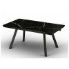 Стол Аруба-2 1200 Керамика СТОЛПРОМ (Керамика мрамор черный опоры черный мат. (1200х800+600))
