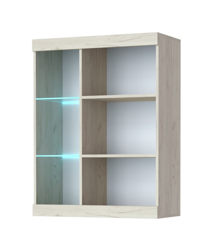 Гостиная Соната ВНС-800: Витрина навесная ПАМИР (Крафт белый-Антрацит)