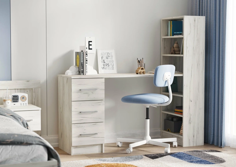 Гранд Стол письменный СТЕНД (фасад ДУБ КРАФТ БЕЛЫЙ/корпус ДУБ КРАФТ БЕЛЫЙ)