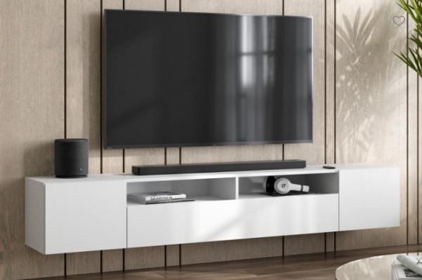 Пекин-1 Тумба под ТВ РОСТОК (Белый "поры дерева" (2000х330х346))