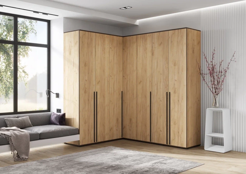 Норд Шкаф угловой (золото) МИФ (Кашемир)