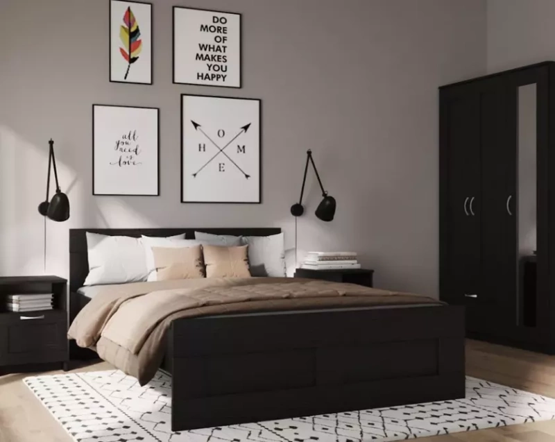 Сириус кровать двойная 1600 СВЕДСТА (Дуб Венге (1660*825*2054))