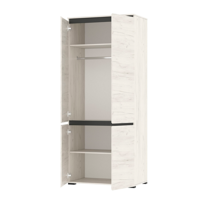 Гостиная Гретта Шкаф 4С ПАМИР (Крафт белый-Антрацит)