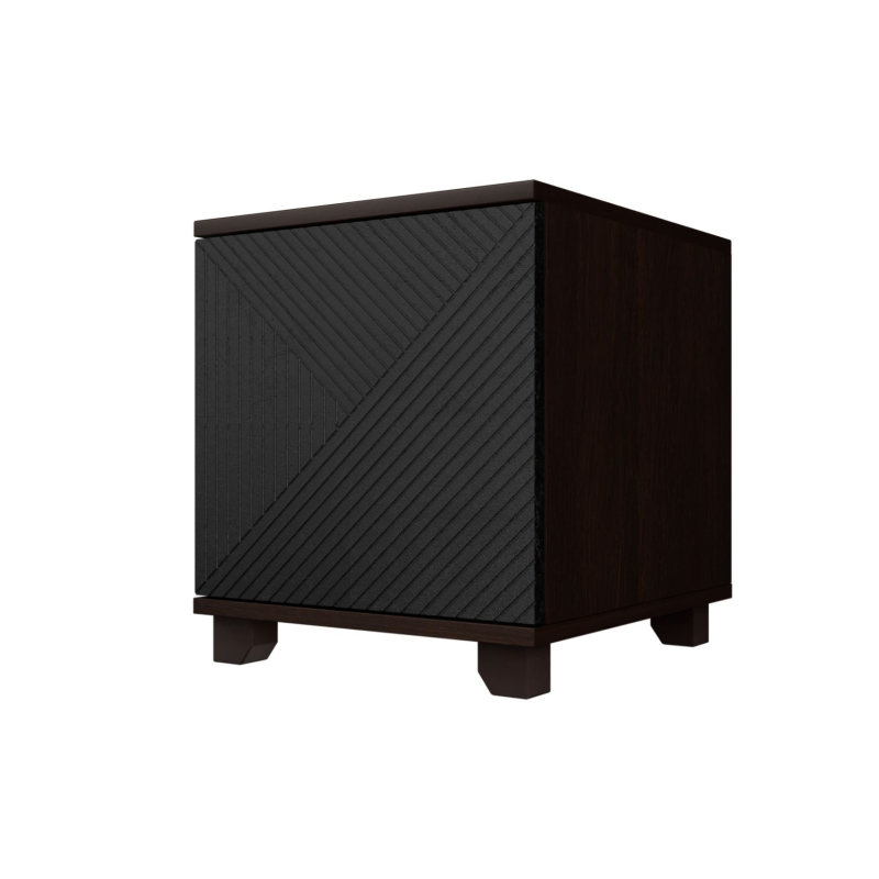 Копенгаген Тумба прикроватная со створкой (12 СТУЛЬЕВ) (Корпус: ЛДСП Венге, Фасад: МДФ Черный мат)