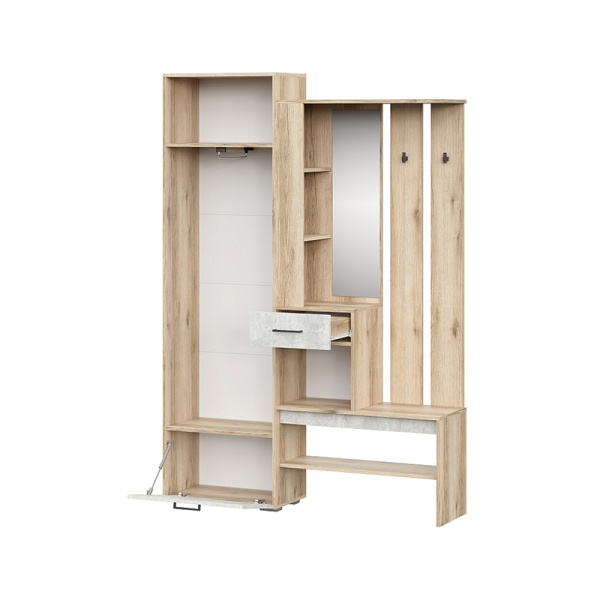 Прихожая ФАВОРИТ 1 SV-мебель (Дуб делано/Цемент светлый (1420*2056*352))