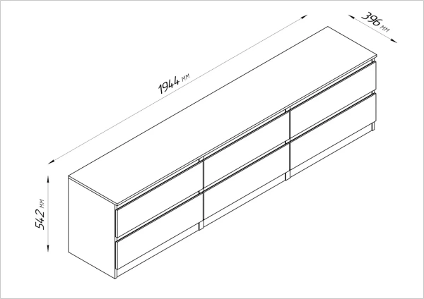 Кастор Тумба 6 ящиков СВЕДСТА (Сонома (1944*542*396))