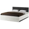 Спальня Беатрис Кровать КР1600 с настилом ПАМИР (Крафт белый-Антрацит)