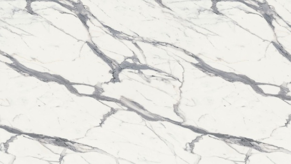 Стол Ривьер Пластик 1400 Ваша Мебель (Пластик компакт 3027 Мрамор белый, мдф+пленка софт черная, каркас муар черный (1400 (2000)х850))