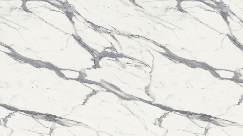 Стол Ривьер Пластик 1400 Ваша Мебель (Пластик компакт 3027 Мрамор белый, мдф+пленка софт черная, каркас муар черный (1400 (2000)х850))