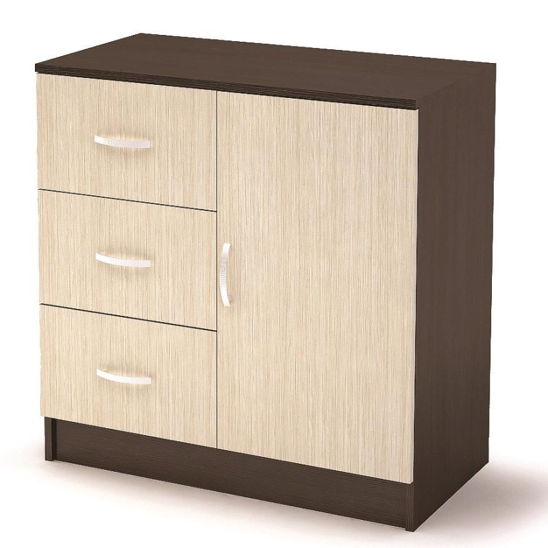 Басса (Бася) КМ 553М Комод 3-Я и 1 створка СТЕНД (фасад БЕЛФОРТ/корпус ВЕНГЕ (0,8х0,766х0,41))