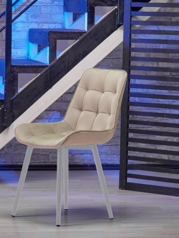 Стул Румба ПАМИР (F06 Светло-бежевый/Белая опора)