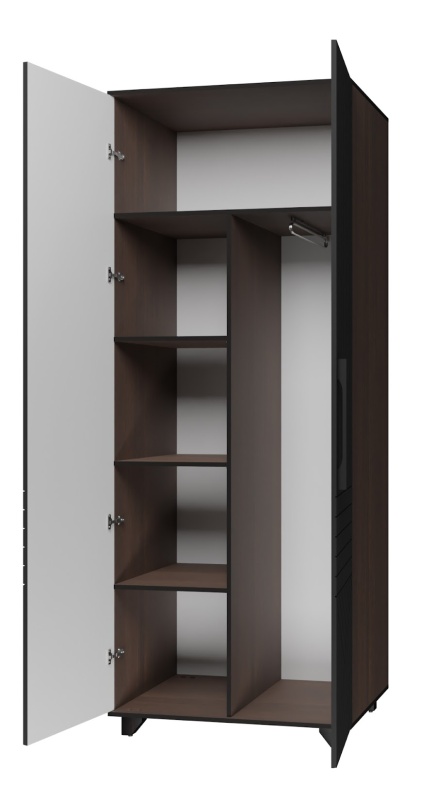 Копенгаген Шкаф 2-х ств. (12 СТУЛЬЕВ) (Корпус: ЛДСП Венге, Фасад: МДФ Черный мат)