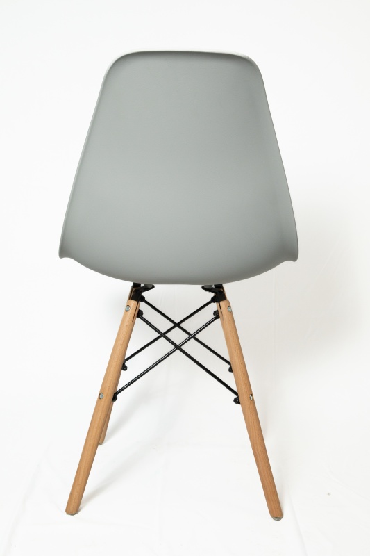 Стул Перт КНР (Пластиковый стул с деревянными ножками и металлическим каркасом СЕРЫЙ)