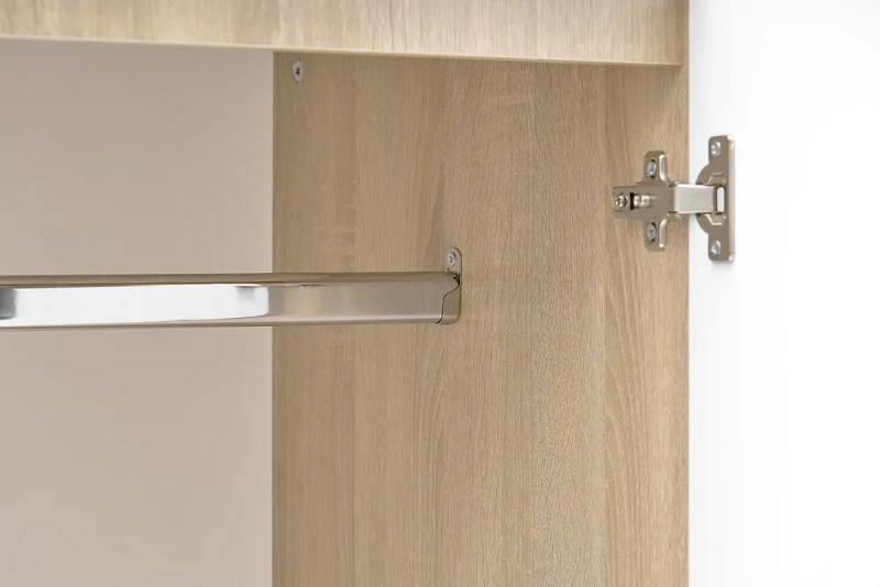 Челси Шкаф 2-х ств (2УПК) с антресоль-тумба универсальная МИФ (Белый глянец холодный, дуб сонома)