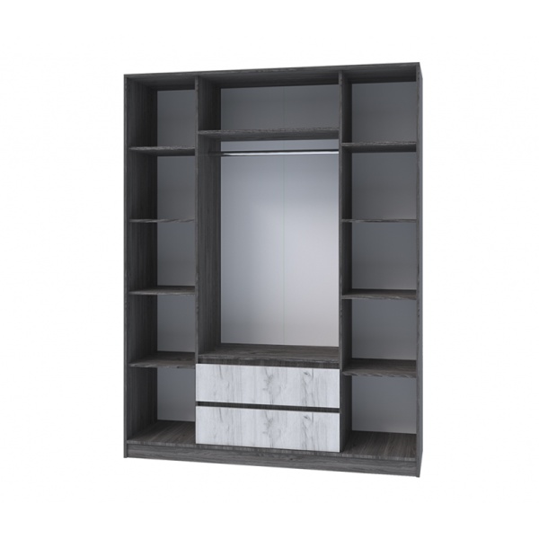 НКМ Милана секция №22 шкаф 4-х ств РОСТОК (Дуб Эльза / Ясень анкор)