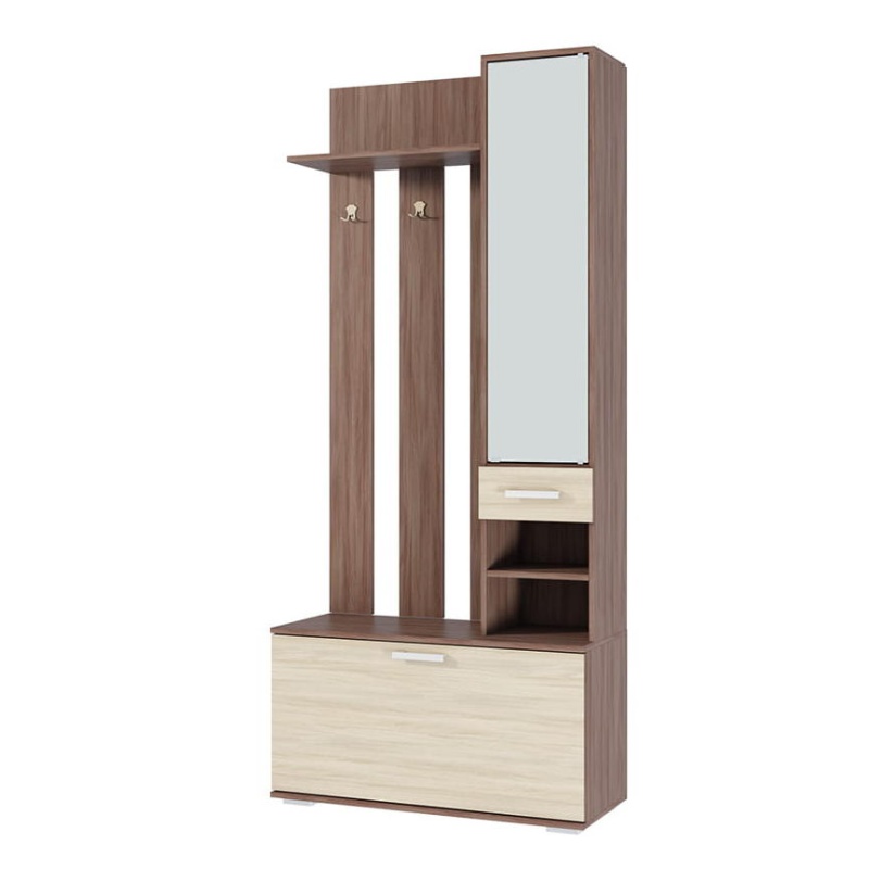 Прихожая Сорренто СТЕНД (ШИМО СВЕТЛЫЙ/ШИМО ТЕМНЫЙ (0,91х2,02х0,340))